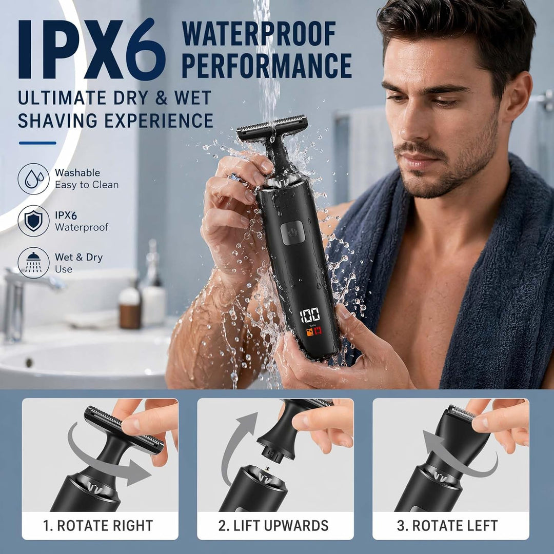 Elektrischer Rückenrasierer für Männer, 5 in 1 Körper-Trimmer, Body Rasierer Trimmer Intimrasierer H
