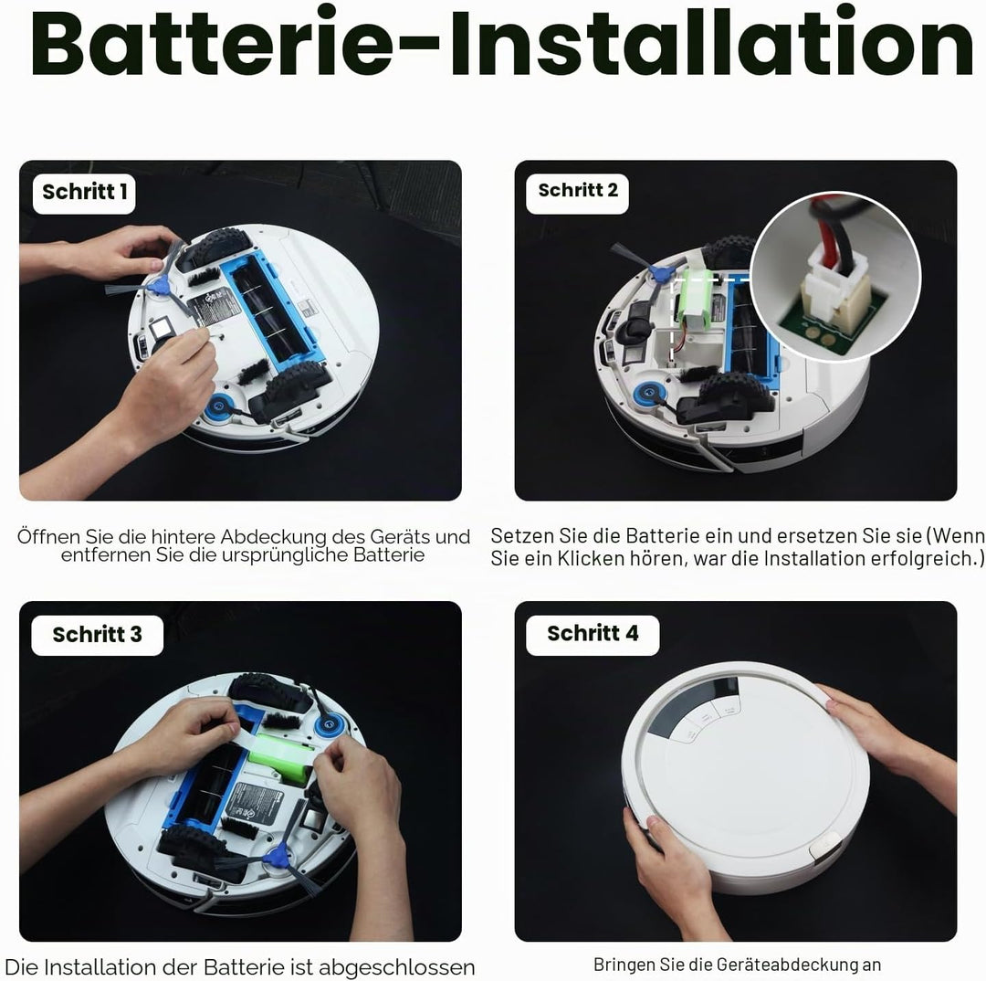 ANTIEE 3600mAh Vacuum Cleaner Akku für Qihoo 360 S5 S7 S7 Pro T90 X9 Robot Vacuum with Tools Roboter