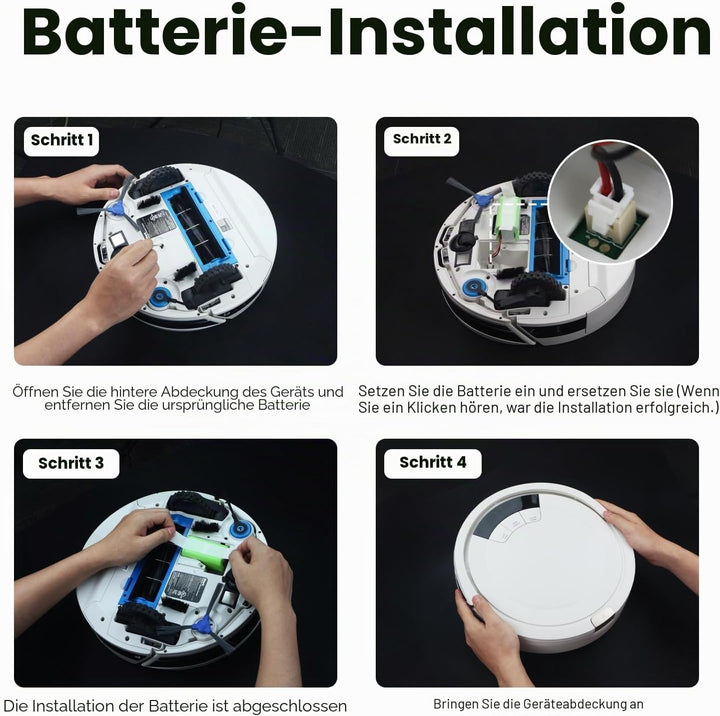 ANTIEE 3600mAh Vacuum Cleaner Akku für Qihoo 360 S5 S7 S7 Pro T90 X9 Robot Vacuum with Tools Roboter