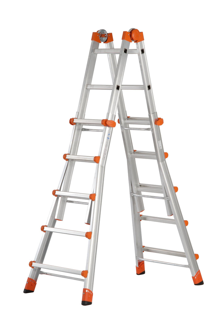 Gierre AL040 Teleskopleiter aus Aluminium EN131 (5+5), Schwarz 5 + 5, 5 + 5