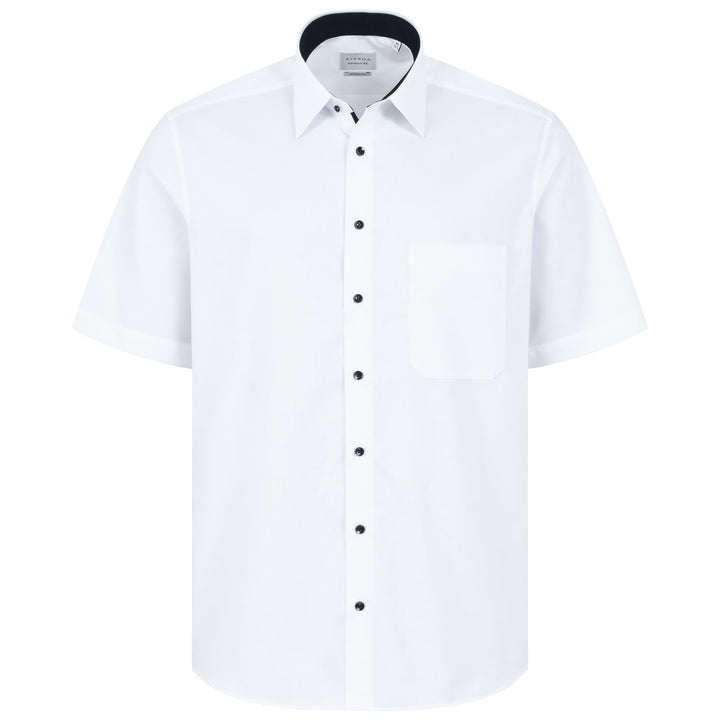 ETERNA Herren Businesshemd Kurzarm Comfort FIT | Uni | Bügelfrei | Kent Kragen 41 Weiss_(00)_, 41 We