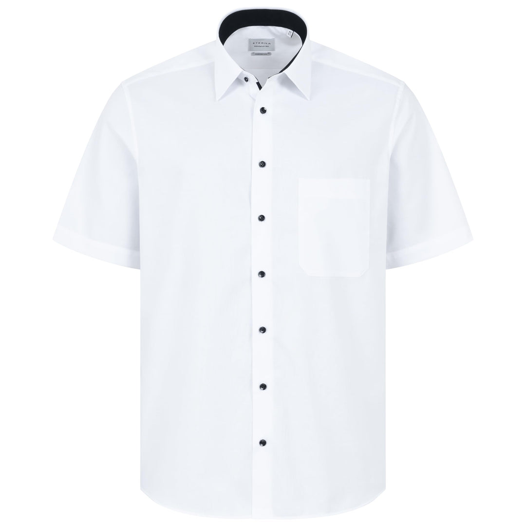 ETERNA Herren Businesshemd Kurzarm Comfort FIT | Uni | Bügelfrei | Kent Kragen 42 Weiss_(00)_, 42 We