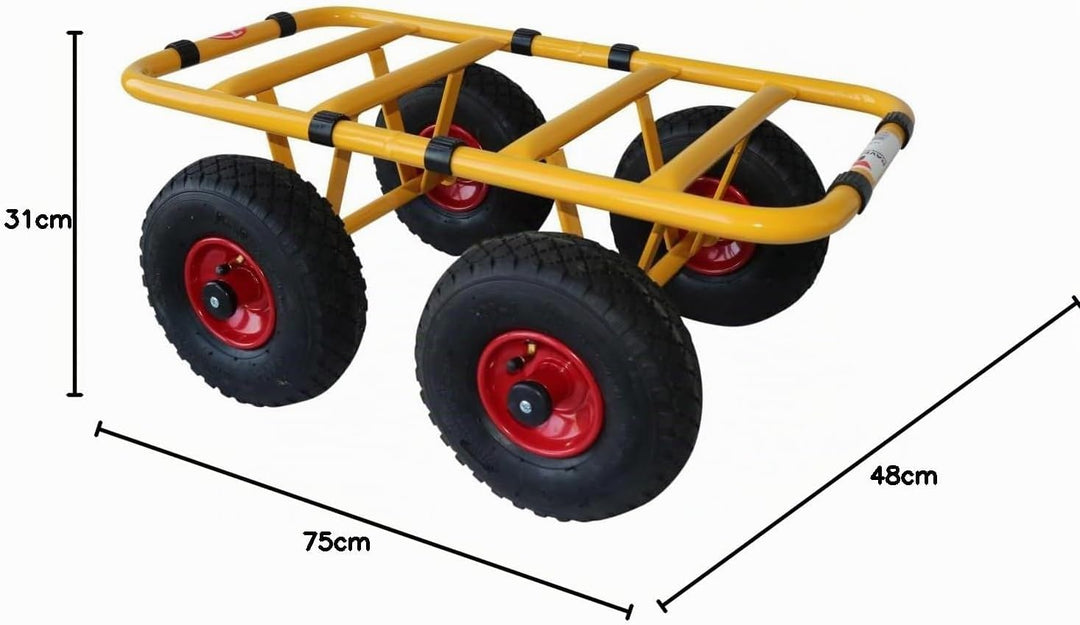 Ravendo Plattenwagen Transportwagen Dolly 4 Rad 300 Kg TD 300-4W Schwerlast Lasten Karre Transportka