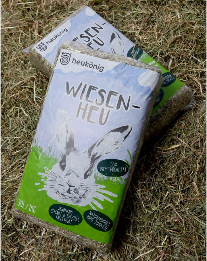Heukönig – 12x1kg Heu und 12x1kg Stroh Kombi-Paket, Perfekt als Einstreu und Futter - Natürlich & St