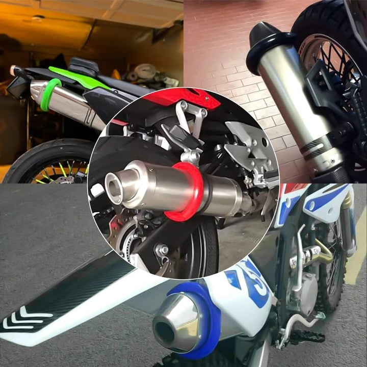 JFG RACING 64 cm/25,2" Motorrad Auspuff Schutzring,Universeller-Schwarz | Verstellbarer Auspuff Schu