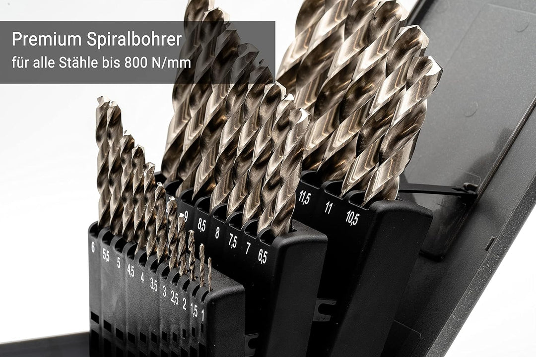 BaerCoil BAER HSSG Spiralbohrer Set (0,5mm steigend) 1-13 mm - DIN 338 - Spiralbohrersatz - Bohrer f
