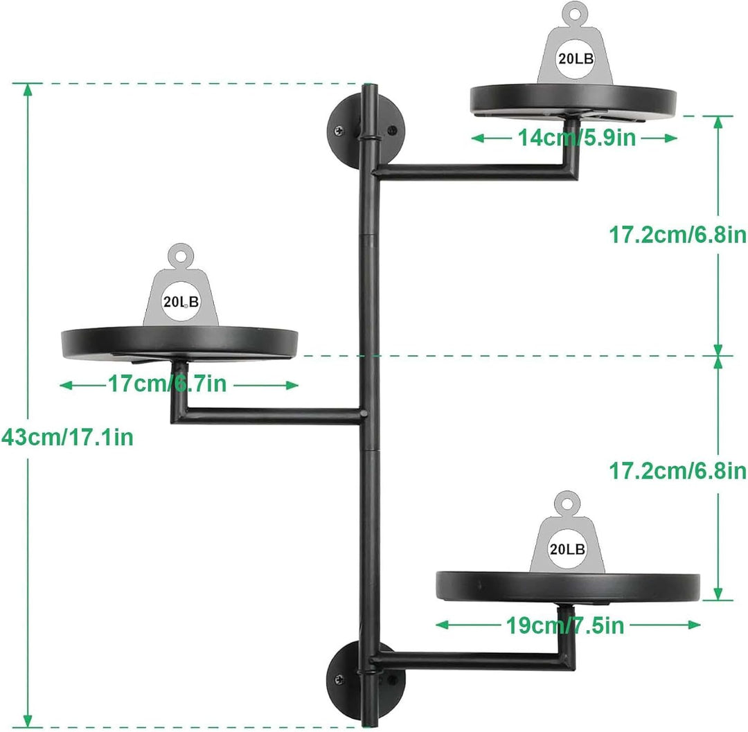 Rotierendes Wand-Pflanzenregal, 3-stufiges rotierendes Pflanzenregal - 180 Grad drehbarer Pflanzenst