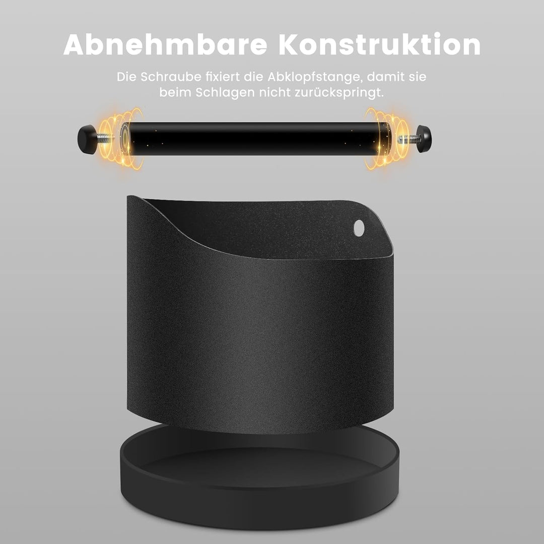 NOTSEK Abklopfbehälter für Siebträger, 1.2L Edelstahl Kaffee Knock Box, Kaffeesatz Abschlagbehälter,
