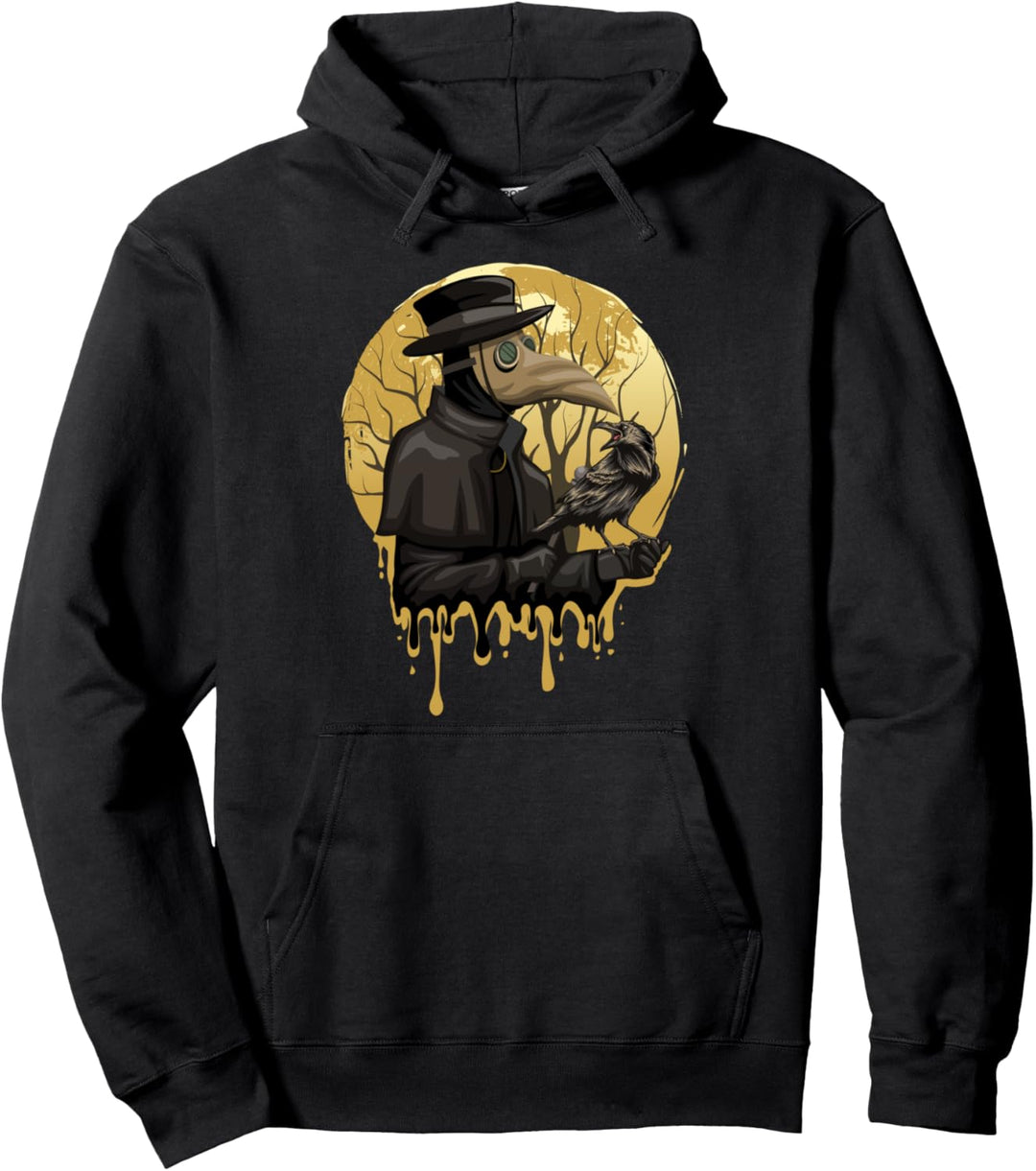 Krähe Pestdoktor Okkultes Aesthetic Rabe Goth Pullover Hoodie