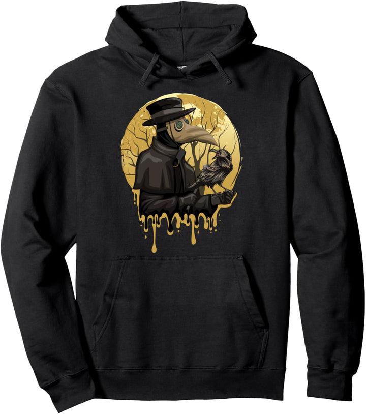 Krähe Pestdoktor Okkultes Aesthetic Rabe Goth Pullover Hoodie