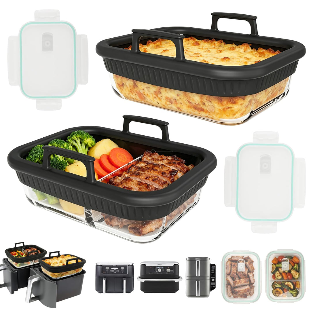 Glas Auflaufform Airfryer für Ninja AF400EU/AF500EU/SL400EU, Auflaufform Heissluftfritteuse mit Hera
