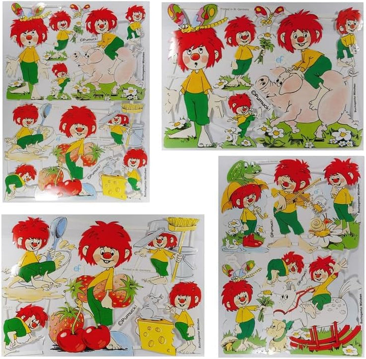 Glanzbilder Pumuckl Motiv Set aus 4 verschiedenen Papierbögen zum Basteln und Verzieren Poesiebilder