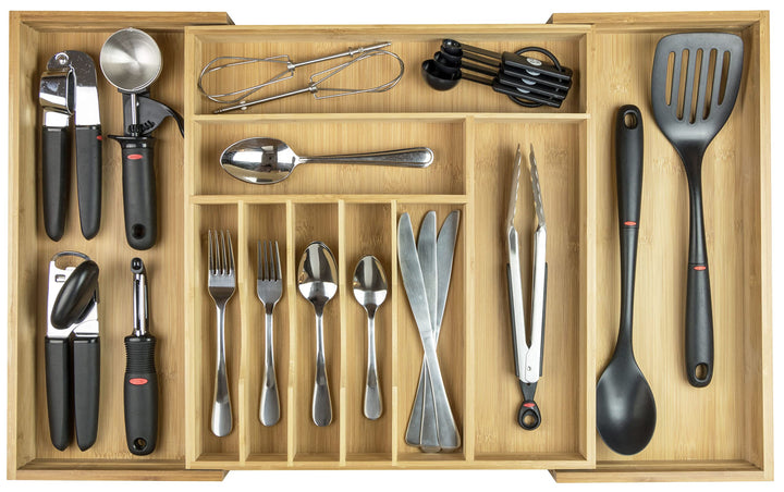 KitchenEdge Besteckkasten und Utensilien-Organizer für Küchenschublade, erweiterbar auf 71 cm Breite