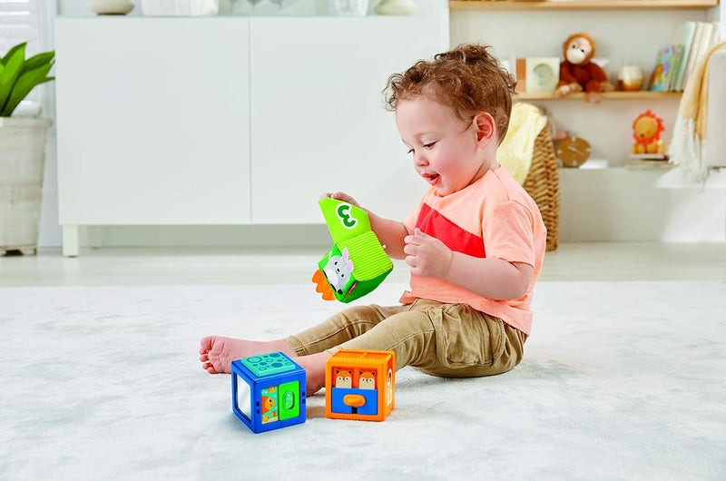 Fisher-Price GJW13 - Babys Bunte Tierbausteine, 3 Stück, Bunte Aktivitätsspielzeuge Babyspielzeug ab