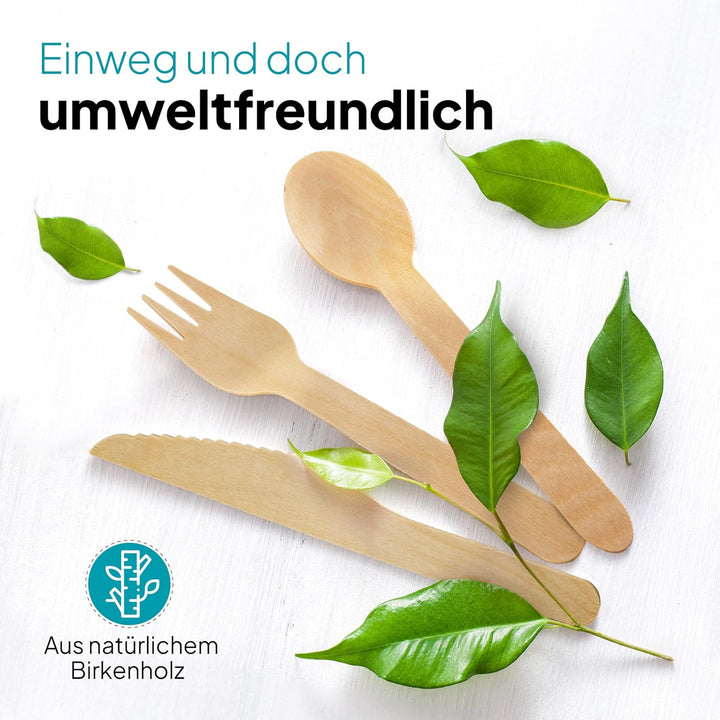 2000 Stück Einweg Holzmesser Besteck | Holz Messer Einwegmesser Einwegbesteck | Holzbesteck Holzgesc