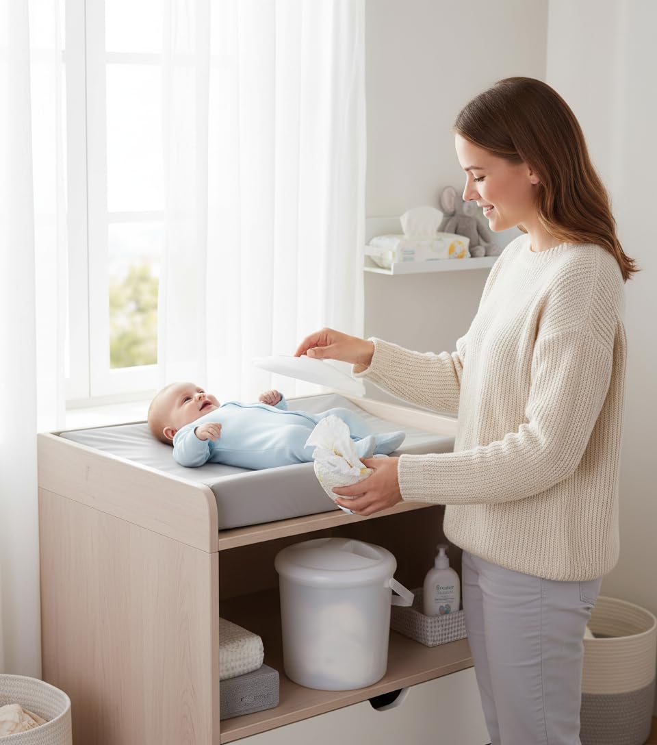 Rotho Babydesign, Bella Bambina, Kunststoff-Windeleimer geruchsdicht ohne Nachfüllkassetten, umweltf