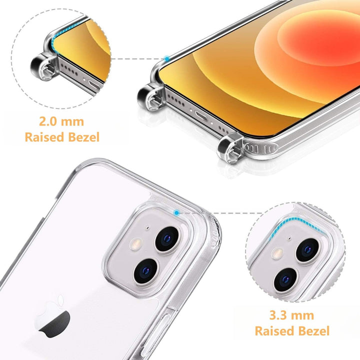 Handykette mit Band für Apple iPhone 12 Mini Hülle - Necklace Handyhülle - Transparente Case zum Umh