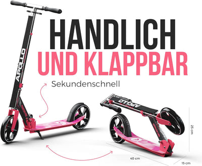 Apollo XXL Wheel Scooter - Phantom Pro Cityroller | Klappbarer City Roller für Kinder | Höhenverstel