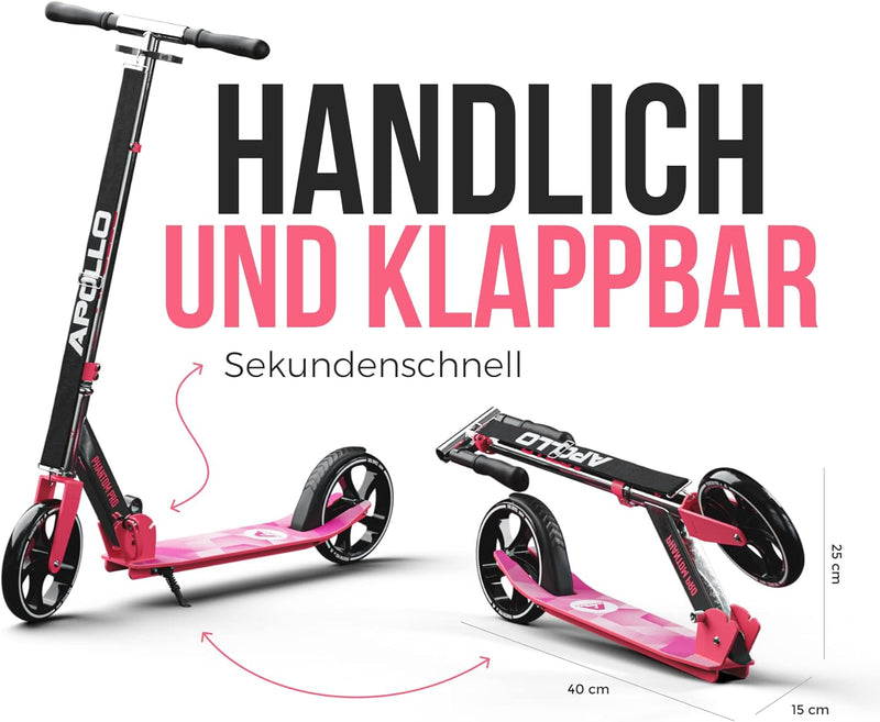 Apollo XXL Wheel Scooter - Phantom Pro Cityroller | Klappbarer City Roller für Kinder | Höhenverstel