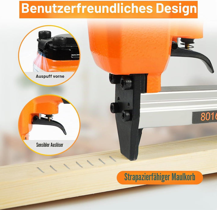 KAMSIN 8016K Pneumatischer Polsterhefter 21 Gauge Typ 80 Polsterhefter, 12,8 Krone, 6–16 mm Länge fü