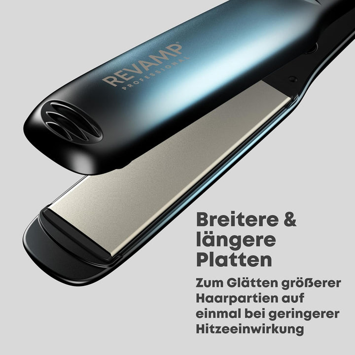 REVAMP Progloss Ultra X Shine Keramik-Glätteisen | Haarglätter mit breiten gefederten Keramik-Ionen-