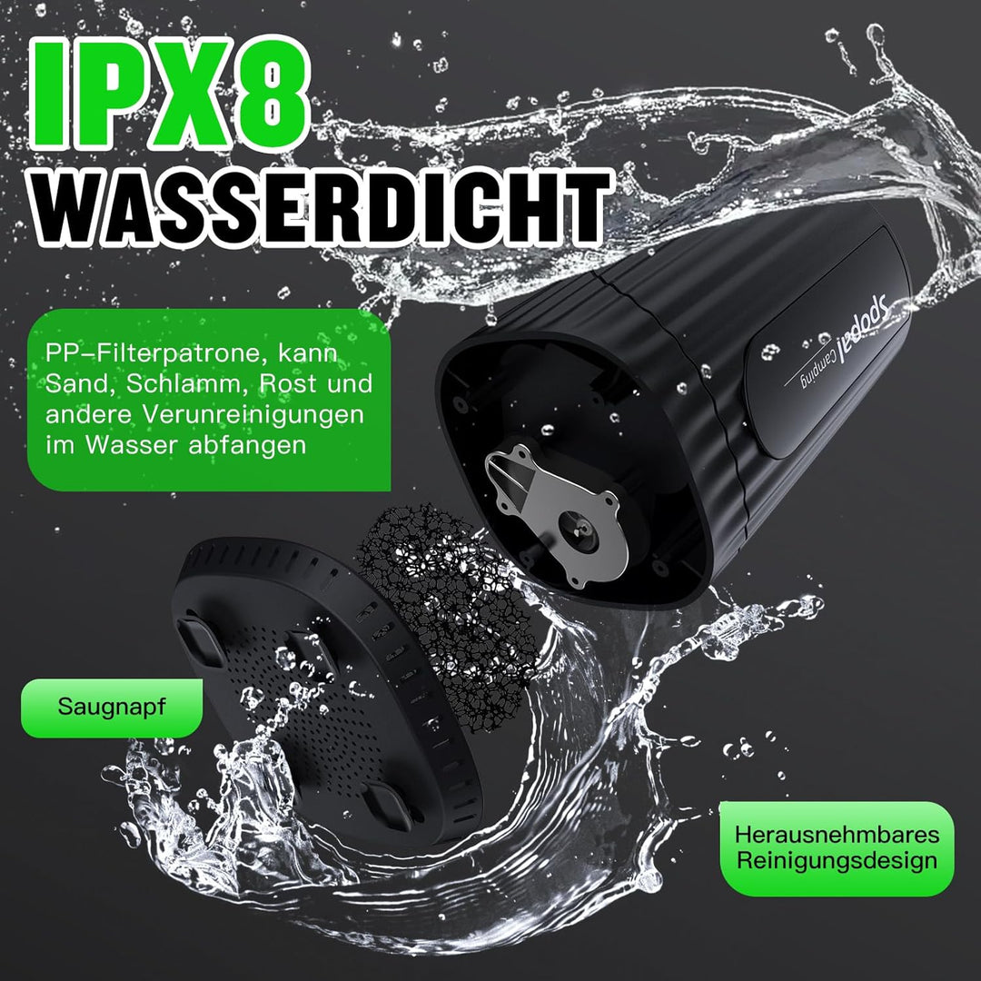 Spopal Campingdusche, [Aktualisierte Version - 10000mAh] Mobile Dusche mit Pumpe,Campingdusche Tragb