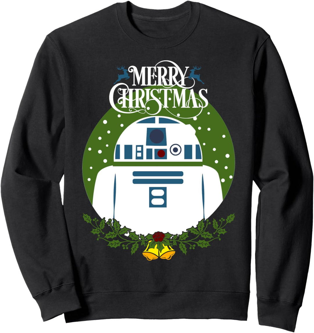 Star Wars R2-D2 Merry Christmas Wreath Bells Sweatshirt