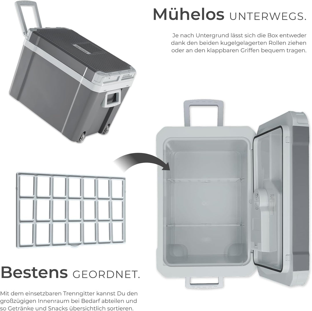 tectake® elektrische Kühl- und Wärmebox, 35 l Fassungsvermögen, mit ECO-Modus, Steckdosen- und Autoa