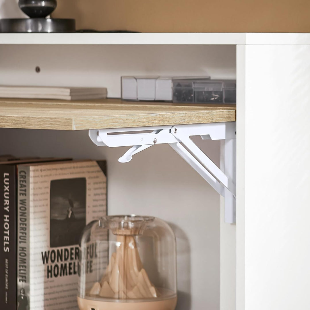 SoBuy Klapptisch mit angebautem Schrank Klappbarer Tisch mit Schrank Faltbarer Tisch Schreibtischsch