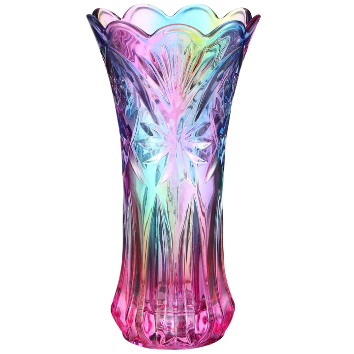 WINOMO Blumenvase Kristallglasvase Regenbogen Regenbogen Dekorative Pflanze Behälter Topf Weihnachte