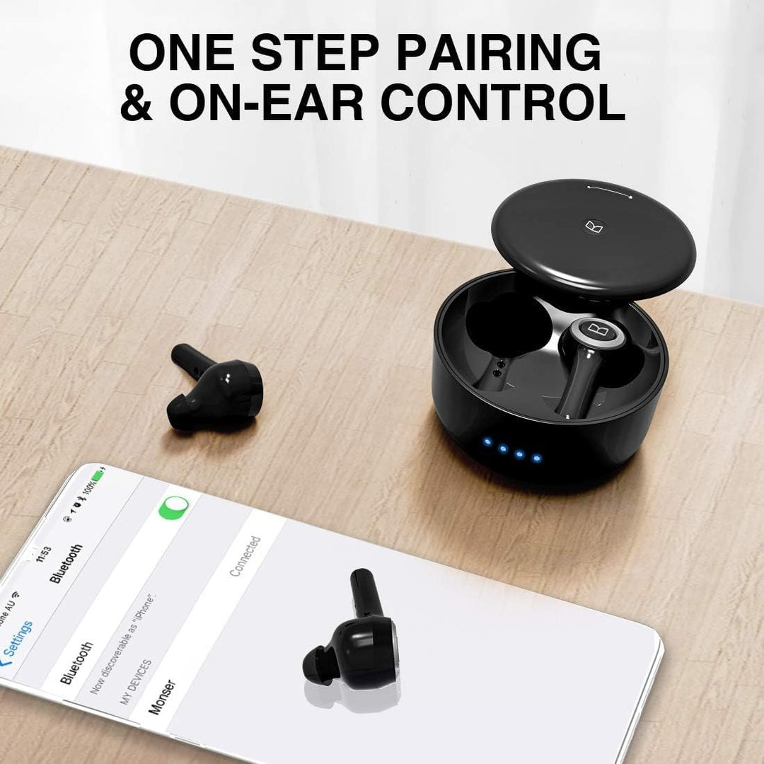 Monster MH21901 137146-00 Clarity 102 Bluetooth Kopfhoerer In Ear Headset, Schweissresistent, Wasser