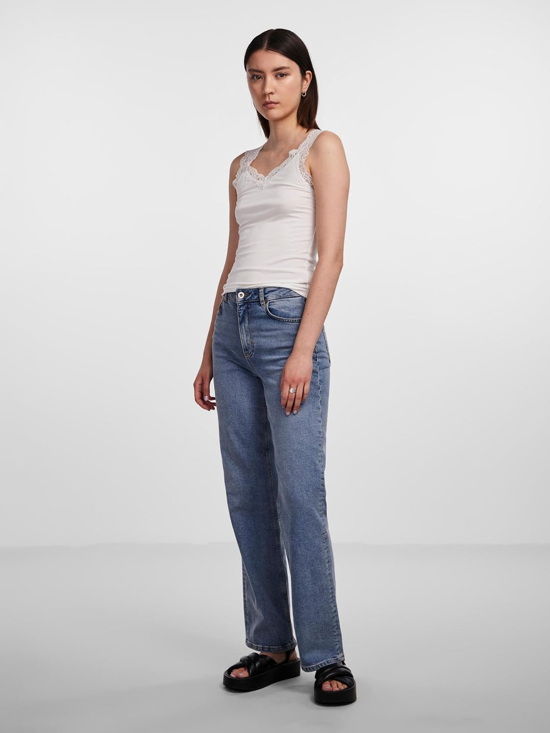 PIECES Damen Top S 2x Weiss, 1x Schwarz, S 2x Wei&amp;