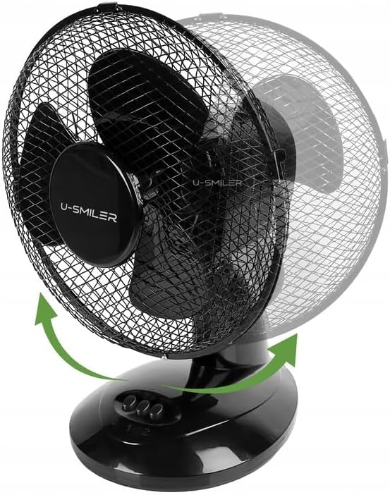 Tischventilator sehr Leise 20W, Ø 28 cm, Ventilator Klein mit Oszillation, 2 Stufen, Höhenverstellba