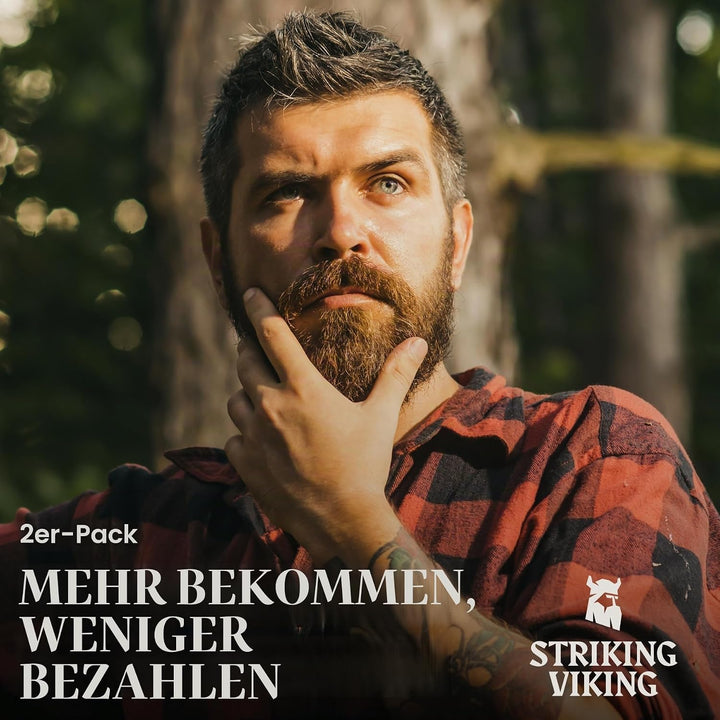 Striking Viking Vanille Bartöl Set - 60 ml, 2er Pack, Vanille - Gegen Juckreiz &amp; Trockenen Bart - Jo