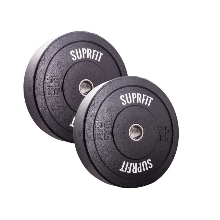 SUPRFIT Hi-Temp Hantelscheiben Bumper Plates 50mm aus recyclten Vollgummigranulat, Gewicht: 5-25kg,
