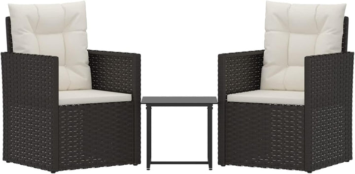 Yolola Gartenmöbel Set, Balkonmöbel, Bistro Set 3 Teilig, Sitzgruppe Balkon Set, Tisch und 2 Stühle,