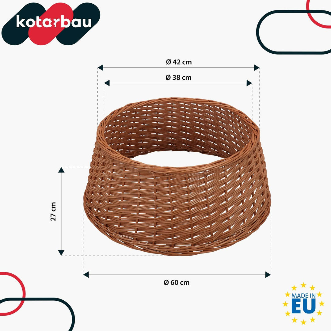 KOTARBAU® Weihnachtsbaum Rock aus Weide Ø 60 cm, Naturfarbe Christbaumständer aus Rattan Natur, Weih