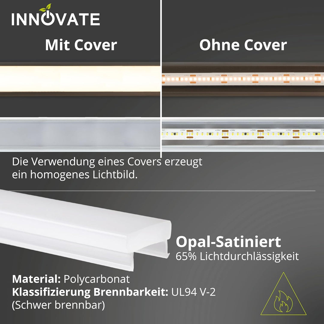 INNOVATE LED Profil Befahrbar 2m [2000mm Schaumstoff-Drainage] Auffahrt Beleuchtung LED Boden Befahr