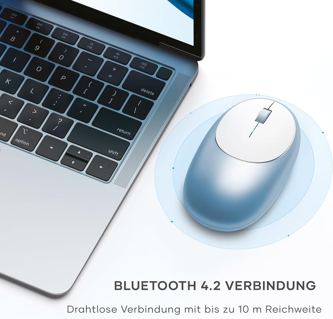 SATECHI M1 Kabellose Bluetooth Computermaus, 1200 DPI Maus, USB-C wiederaufladbarer Akku, kompakt &
