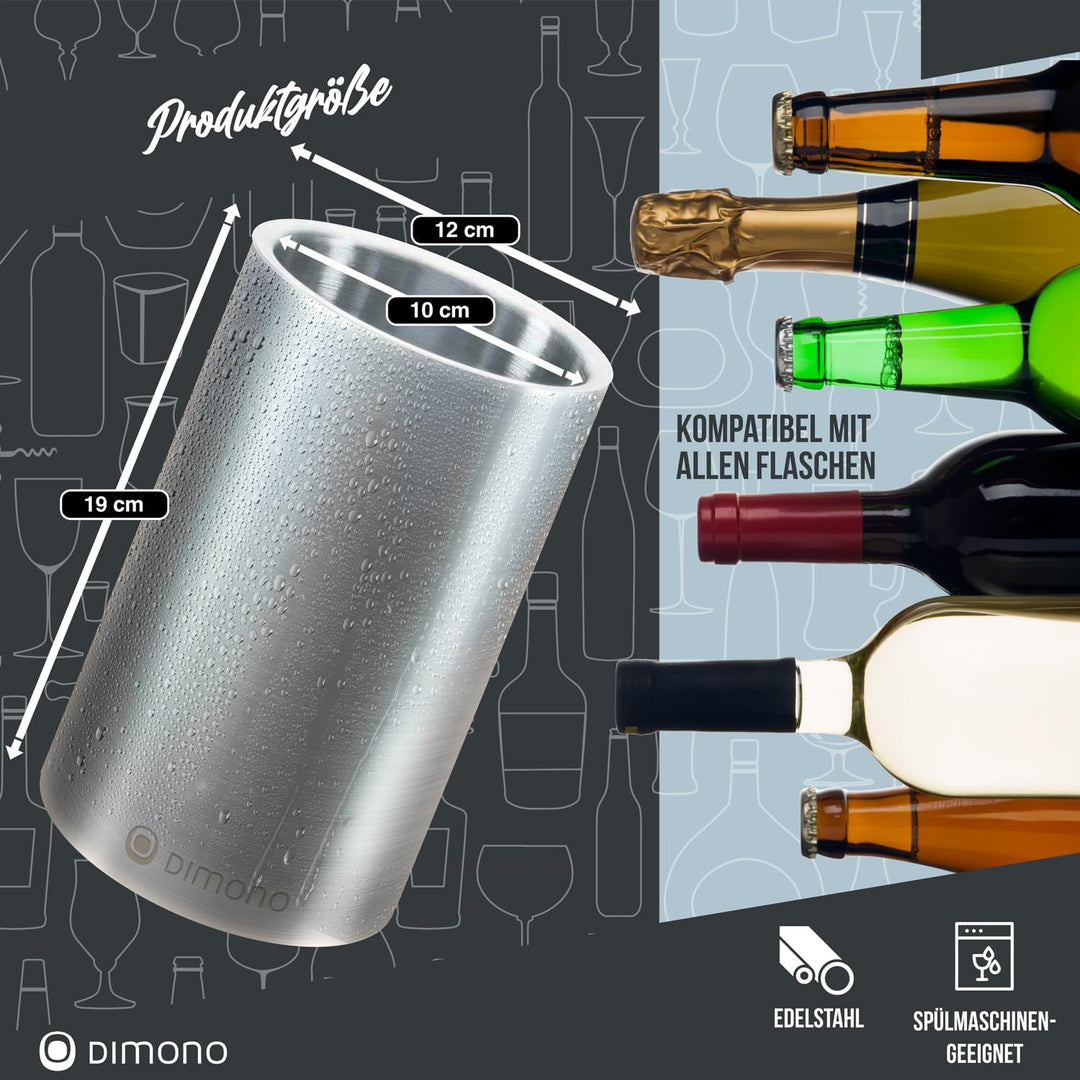 Dimono® Flaschenkühler doppelwandiger Weinkühler Thermo Sektkühler für Wein-Flaschen, Sekt, Champagn