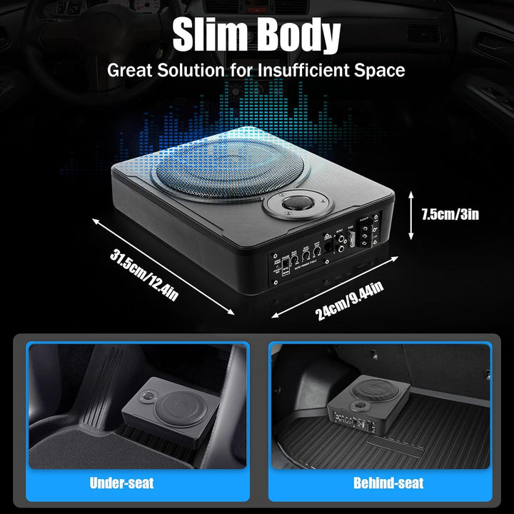 Auto Untersitz Subwoofer Kompakt Kfz Aktiv Bassbox Mit Kabel Set,mit Montagehalterungen,5 passende V