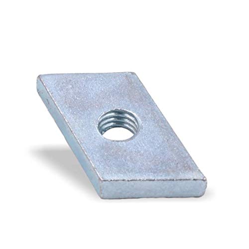 Nutenstein | Gewindeplatte Rhombus 20x13x4 mm M5 Gewinde Winkel 24° | Stahl verzinkt 5-8um (100 Stüc