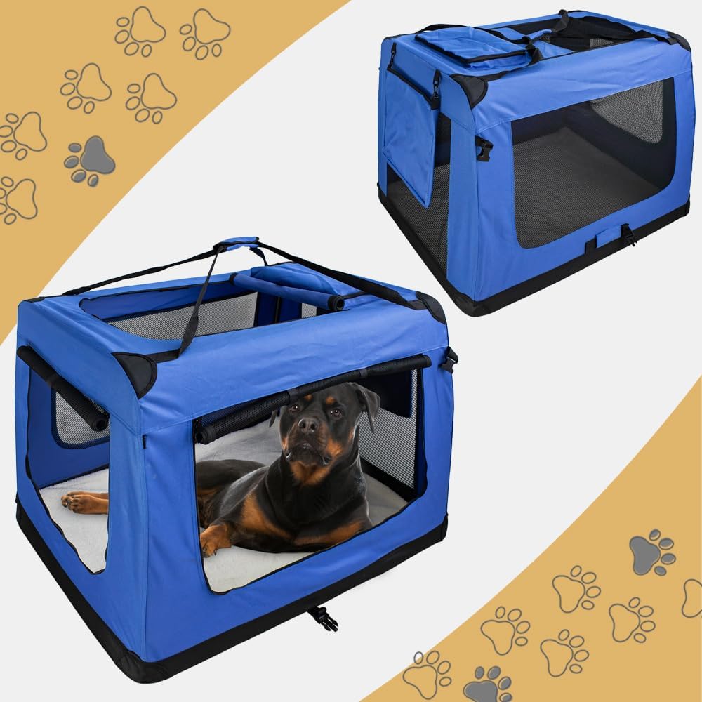 Faltbare Hundebox Transporttasche Transportbox Auto für Katze Hunde Grosse Kleine Box Bag Bed Decke