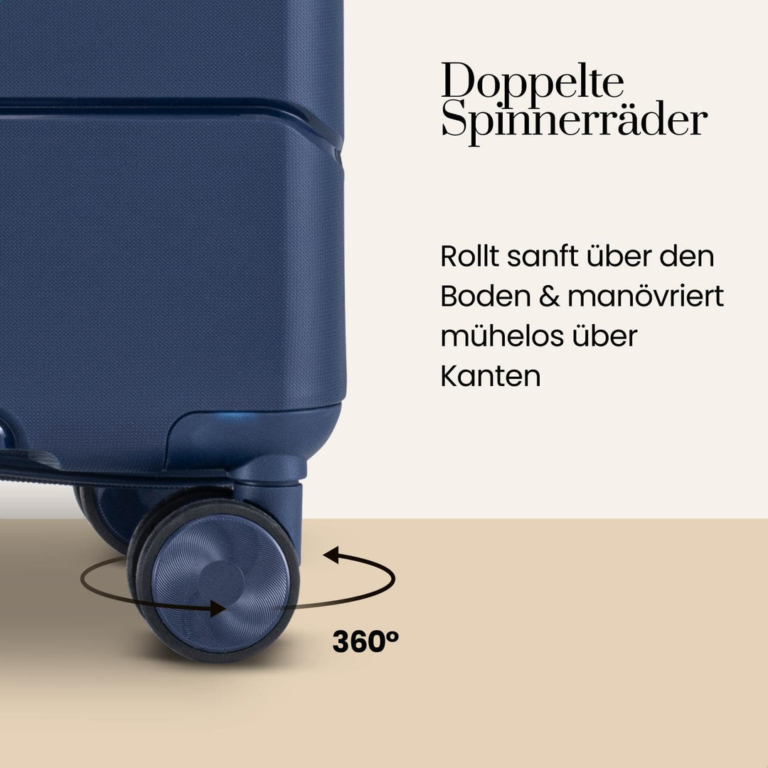 Urban Adventurer Reisekoffer 79L – Dunkelblau – Trolley mittelgross Hartschale mit Zahlenschloss & 4