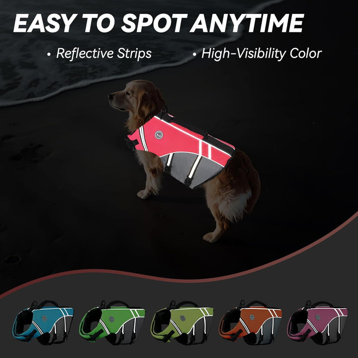 VIVAGLORY Sportstil Schwimmweste für Hunde mit Hervorragendem Auftrieb, Einstellbar & Langlebig Schw