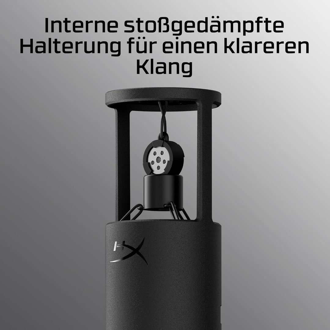 HyperX SoloCast 2 USB-Mikrofon – Gaming & Streaming Mikrofon mit Tap-to-Mute, 96 kHz/24-Bit Aufnahme