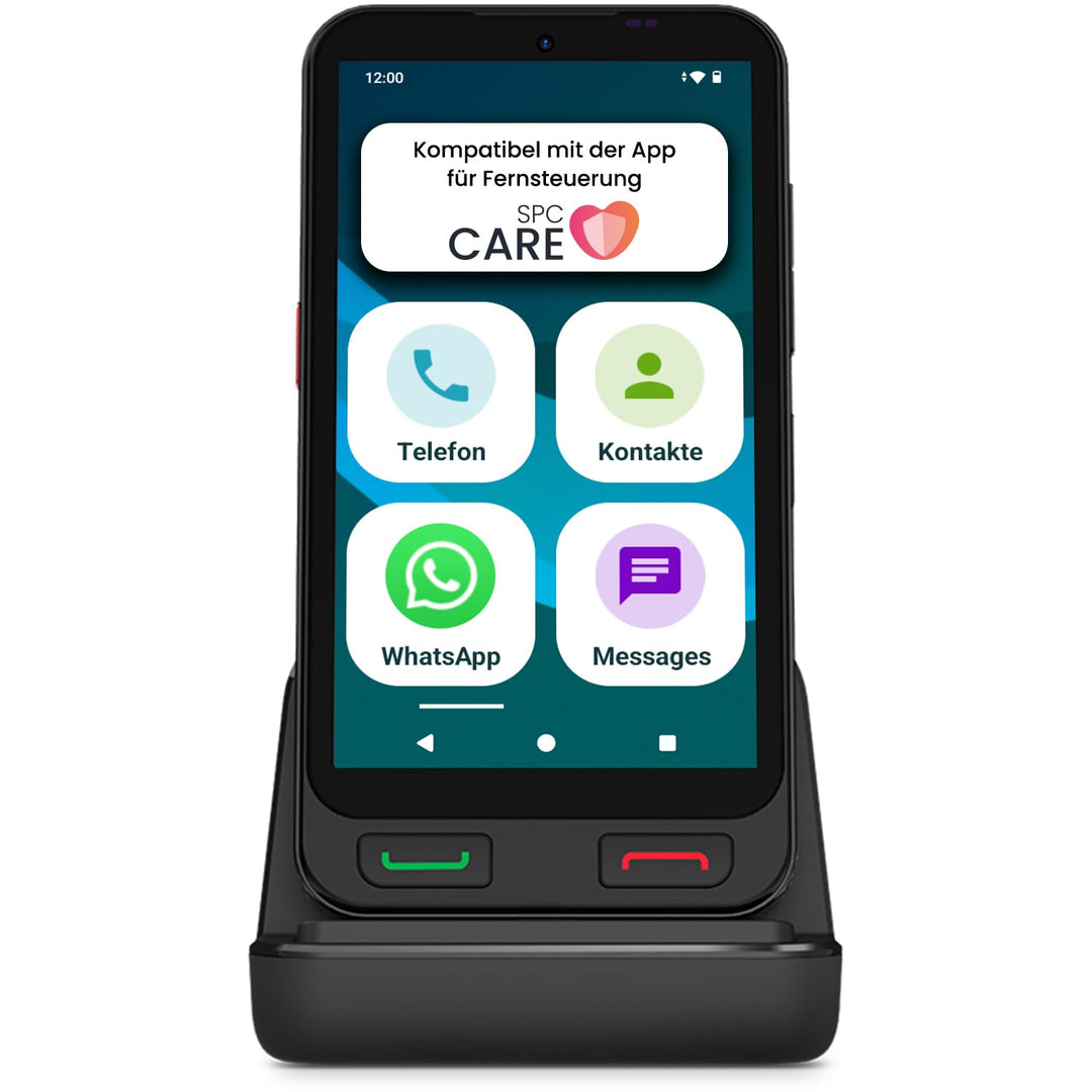 SPC Zeus 2 + Handyhülle | Smartphone für Senioren Kompatible mit App Fernverwaltung und -ortung | Ea