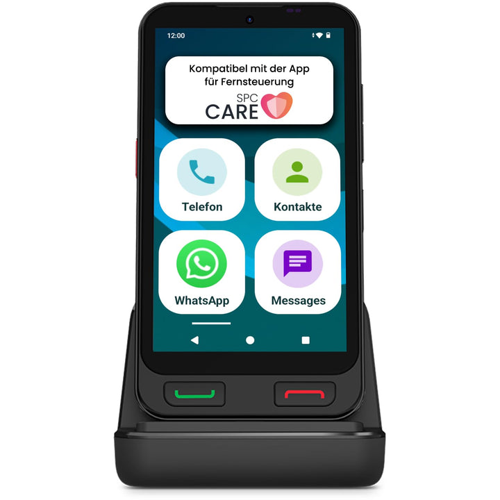 SPC Zeus 2 + Handyhülle | Smartphone für Senioren Kompatible mit App Fernverwaltung und -ortung | Ea