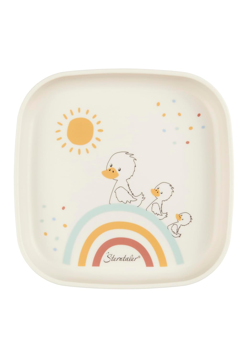 Sterntaler Geschirrset Ente Edda Lou ecru, 5er Set für Jungen und Mädchen bestehend aus Trinkbecher,