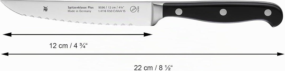 WMF Spitzenklasse Plus Allzweckmesser Wellenschliff 22 cm, Made in Germany, Messer geschmiedet, Perf